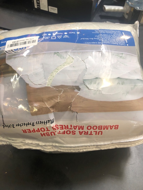 Photo 1 of Ultra Soft Twin Size Mattress Topper - Viscose Made from Bamboo Pillow Top Mattress Pad for Back Pain Relief - Naturally Cooling for Hot Sleepers, Green