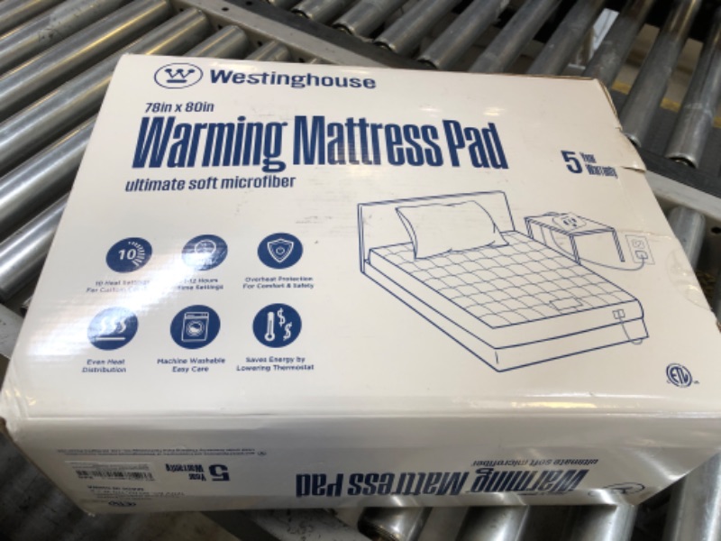 Photo 1 of Westinghouse King Size Heated Mattress Pad, Luxury Quilted Electric Bed Warmer with10 Heat Settings Dual Control & 1-12 Hours Auto Off, Fit Up to 17" Deep Pocket, Machine Washable, 78x80 Inch