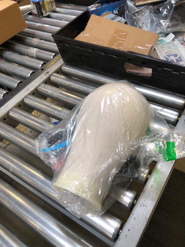 Photo 1 of EERYA 21-24 Inch Canvas Block Head Set for Wig Display Making Hair Weave and Styling Mannequin Head with Mount Hole C Stand, Styling Hair Clips, T Needle, C Needles, Thread, Lace Wig Caps (22 Inch)