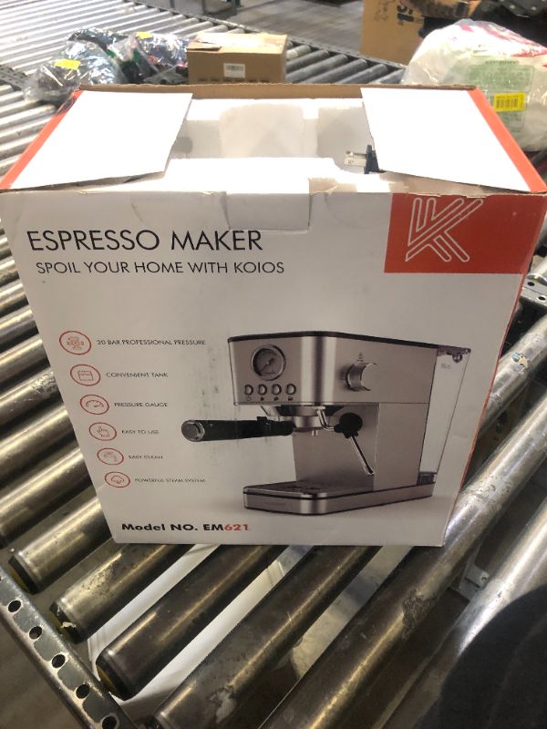 Photo 1 of KOIOS Espresso Machines, Upgraded 1200W Espresso Maker with Foaming Steam Wand, 20 Bar Semi-Automatic Steam Espresso Coffee Maker for home, Cappuccino & Latte Machine with 58oz Removable Water Tank