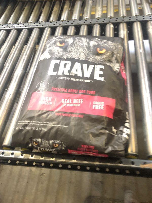 Photo 1 of CRAVE Grain Free High Protein Adult Dry Dog Food, Beef, 22 lb. Bag