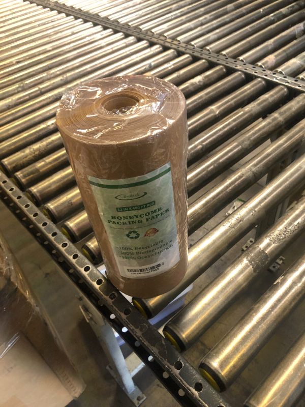 Photo 1 of Honeycomb Packing Paper, 12" x 400' Honeycomb Cushioning Wrap Roll for Moving Shipping Packaging Gifts, Recyclable Honeycomb Paper Bubble Paper Wrapping with 20 Fragile Sticker Labels