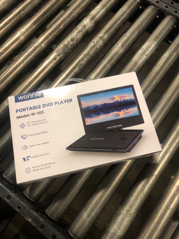 Photo 1 of WONNIE 12.5" Portable DVD Player for Car with 10.5" Swivel Screen,5-Hour Rechargeable Battery,Car DVD Player with Headrest Mount,Dual Speakers,Remote Control,Support USB/SD Card/Sync TV,All Regions