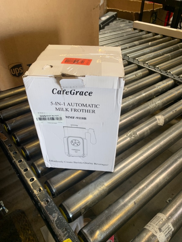 Photo 1 of CafeGrace 5-in-1 Milk Frother and Steamer, 21 oz Split Milk Frother, Removable Automatic Milk Frother and Steamer Dishwasher Safe, for Latte, Cappuccino, Hot and Cold Milk Froth, Chocolate Milk