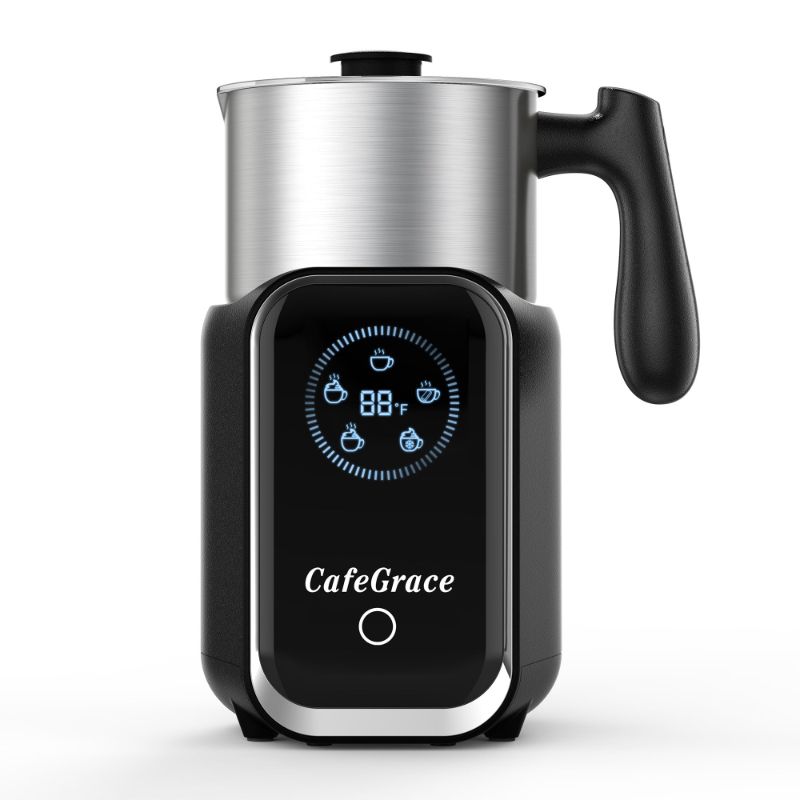 Photo 1 of CafeGrace 5-in-1 Milk Frother and Steamer, 21 oz Split Milk Frother, Removable Automatic Milk Frother and Steamer Dishwasher Safe, for Latte, Cappuccino, Hot and Cold Milk Froth, Chocolate Milk