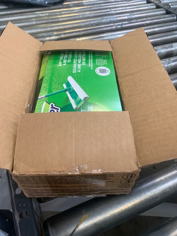 Photo 1 of Swiffer Sweeper 2-in-1 Dry + Wet Floor Mopping and Sweeping Kit, Multi-Surface Kit for Floor Cleaning, Kit Includes 1 Sweeper, 14 Dry Sweeping Cloths, 5 Wet Mopping Cloths