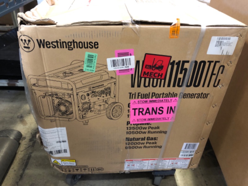 Photo 1 of Westinghouse 14500 Peak Watt Tri-Fuel Home Backup Portable Generator, Remote Electric Start, Transfer Switch Ready, Gas, Propane, and Natural Gas Powered