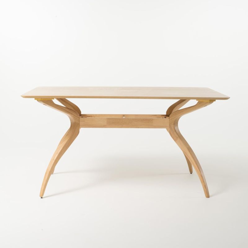 Photo 1 of CHRISTOPHER KNIGHT HOME LUCIOUS CURVED LEG RECTANGULAR DINING TABLE - NATURAL OAK / LIGHT BEIGE