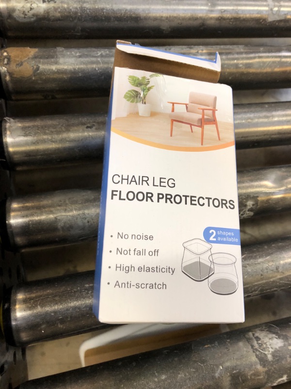 Photo 1 of 24 Pcs Chair Leg Floor Protectors Square, Silicone Felt Furniture Leg Pads Caps Covers for Hardwood Floors (Fit:1-1/16" to 1-5/8")