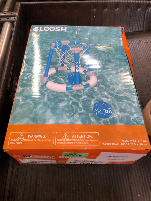 Photo 1 of Sloosh Pool Basketball Hoop Set, Floating Basketball Pool Game, Swimming Floats Toys with Balls Pump, Summer Outdoor Water Play Toy for Kids and Adults (Blue)