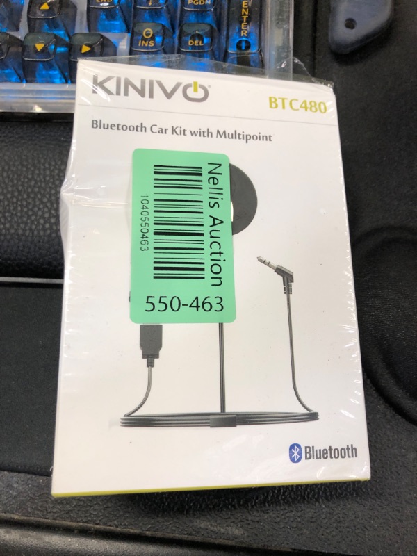 Photo 1 of Kinivo BTC480 Hands-Free Bluetooth Car Kit (for Cars with 3.5mm Aux Input, Magnetic Mount, Dual-Port USB Charger, Multi-Point Connectivity)