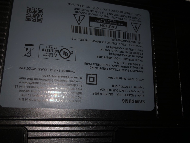 Photo 1 of SOLD FOR PARTS *** SAMSUNG 75-Inch Class Crystal UHD 4K DU7200 Series HDR Smart TV w/Object Tracking Sound Lite, PurColor, Motion Xcelerator, Mega Contrast, Q-Symphony (UN75DU7200, 2024 Model)