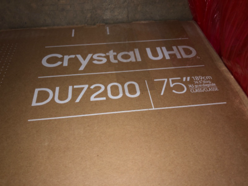 Photo 1 of SOLD FOR PARTS *** SAMSUNG 75-Inch Class Crystal UHD 4K DU7200 Series HDR Smart TV w/Object Tracking Sound Lite, PurColor, Motion Xcelerator, Mega Contrast, Q-Symphony (UN75DU7200, 2024 Model)