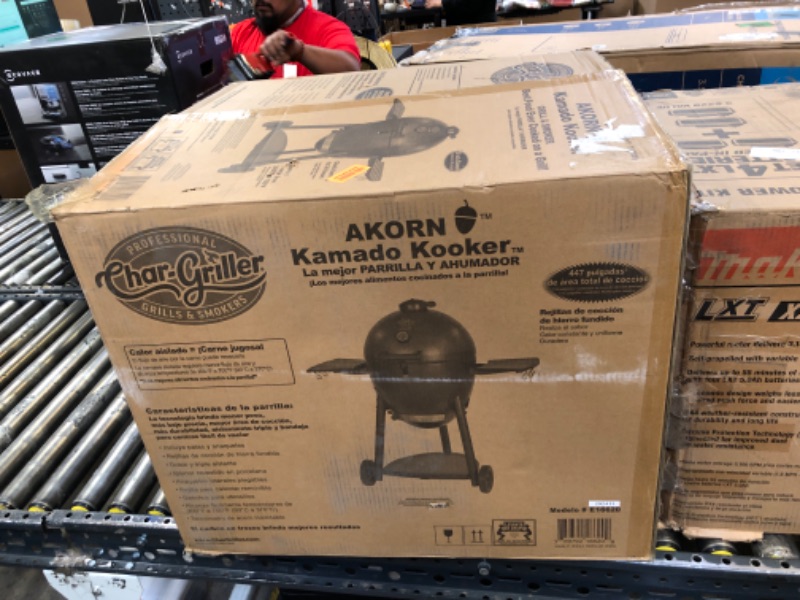 Photo 1 of Char-Griller® AKORN® Kamado Charcoal Grill and Smoker with Cast Iron Grates, Warming Rack and Locking Lid with 445 Cooking Square Inches in Graphite, Model E16620