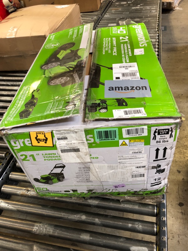 Photo 1 of Greenworks 40V 21" Brushless Cordless (Smart Pace / Self-Propelled) Lawn Mower (75+ Compatible Tools), (2) 4.0Ah Batteries and Charger Included