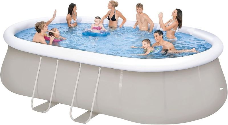 Photo 1 of DIMAR GARDEN Inflatable Swimming Pool, Outdoor Steel Frame Above Ground Pool for Backyard, 17.7ft x 10ft x 41.7in