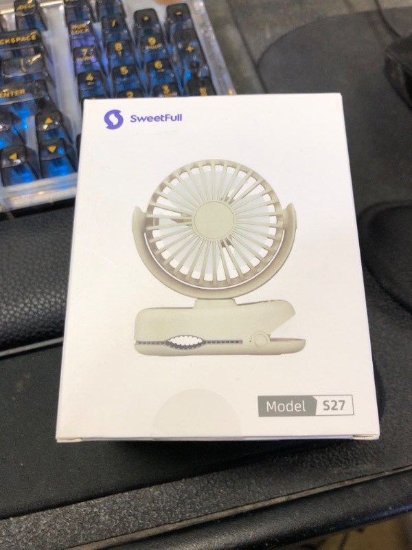 Photo 1 of SWEETFULL Mini Clip on Fan - Portable Rechargeable Stroller Fan with Strong Clamp, 3 Speeds, 11Hrs Cooling, Cute Small Personal Desk Cooler for Bed Pet Carriers Umbrell Travel Outdoor - Black