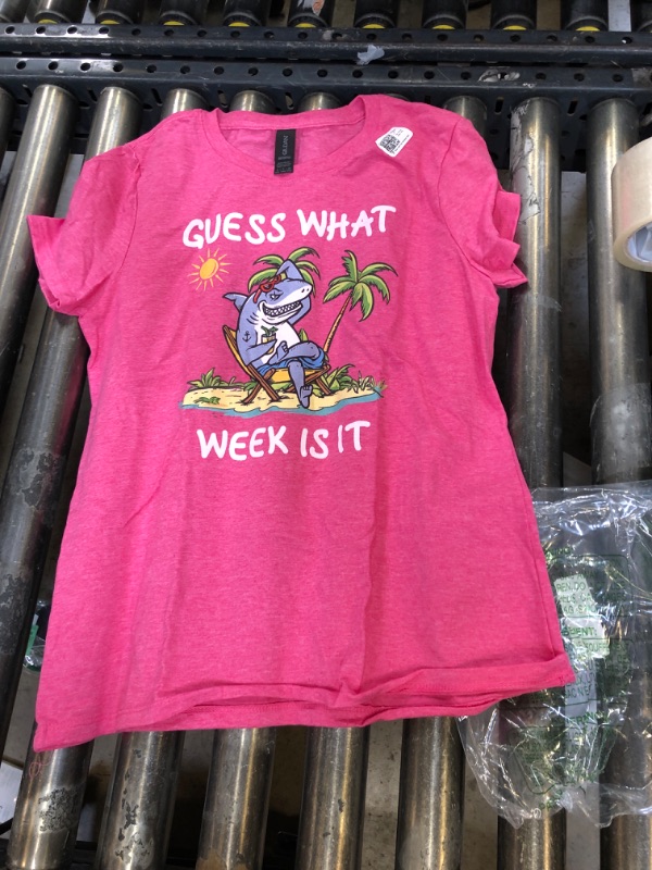 Photo 1 of SIZE S WOMEN Funny Shark 2024 Week Guess What Week Is It Shark Lover Gift T-Shirt