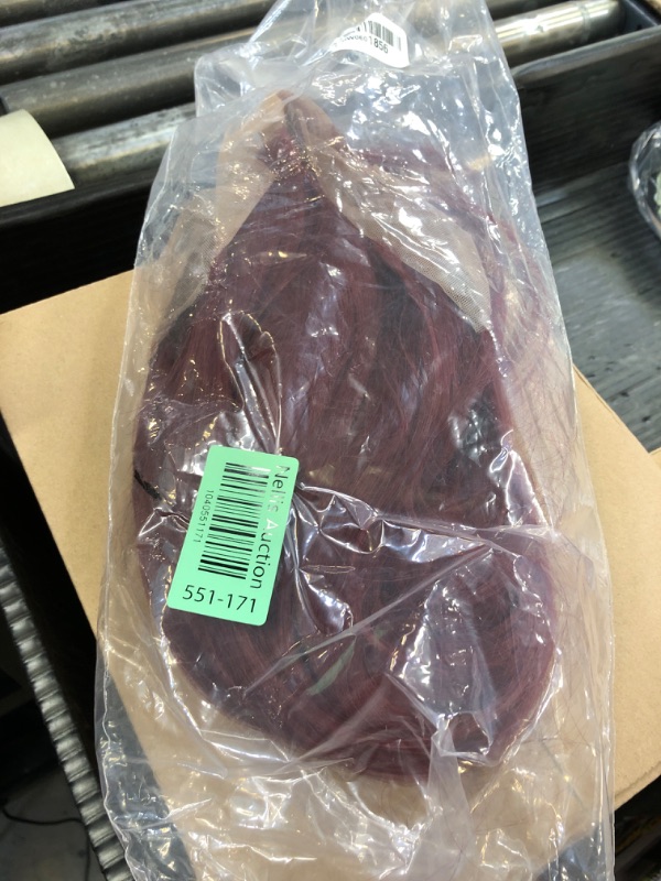 Photo 1 of Mxangel Long Natural Straight Burgundy Red Synthetic Lace Front Wig Natural Heat Resistant