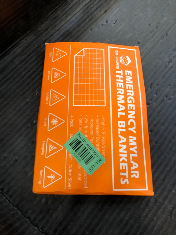 Photo 1 of QIO CHUANG Emergency Mylar Thermal Blankets -Space Blanket Survival kit Camping Blanket (4-Pack). Perfect for Outdoors, Hiking, Survival, Bug Out Bag ?Marathons or First Aid 1