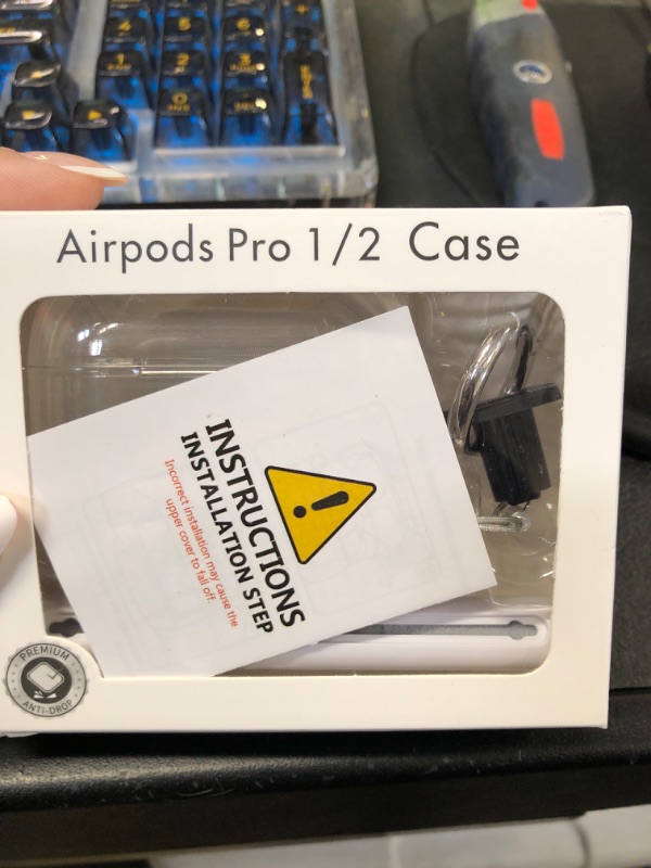 Photo 1 of ?with Safety Lock? for AirPods Pro 2nd/1st Generation Case Cover, Clear TPU AirPod Pro 2 Case Hard iPod Pro Case for Women Girly for AirPod Pro Case (2023 USB-C/2022/2019) - Clear White