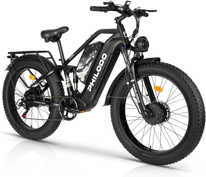 Photo 1 of PHILODO JUMBO Electric Bike for Adults 2000W Dual Motor Fat Tire Ebike - 48V 46AH Dual Battery, 35MPH Speed, Full Suspension Hydraulic Disc Brakes 100 Miles Range- Off-Road & Commuter Electric Bicycle
