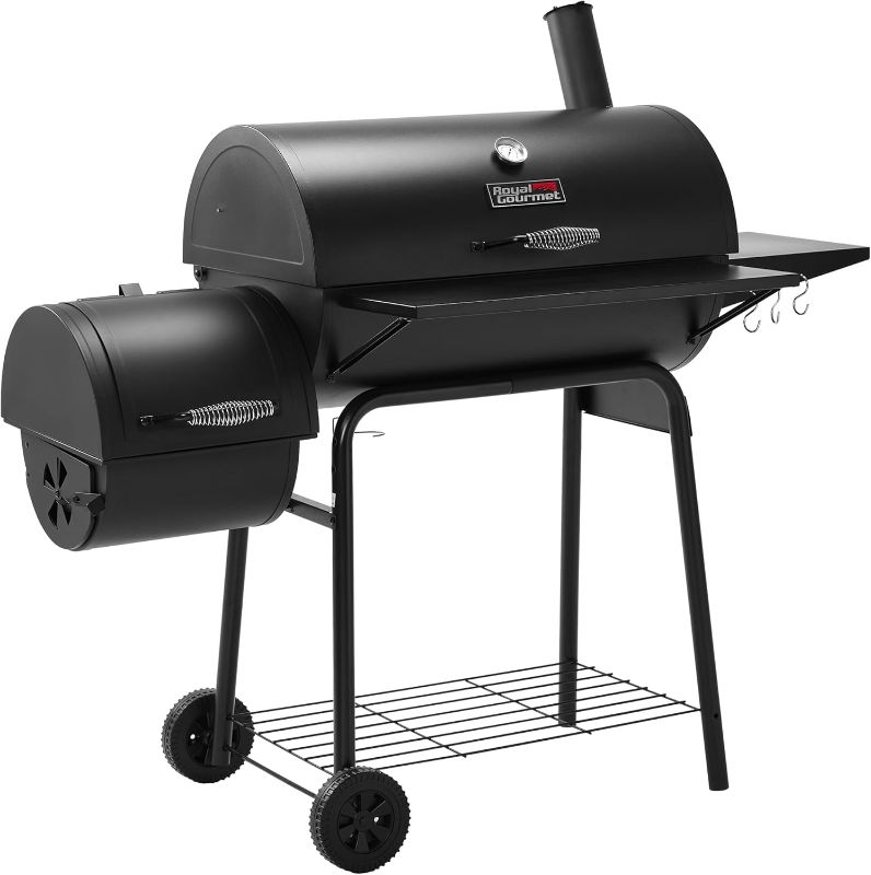 Photo 1 of Royal Gourmet CC1830S 30" BBQ Charcoal Grill and Offset Smoker | 811 Square Inch cooking surface, Outdoor for Camping | Black