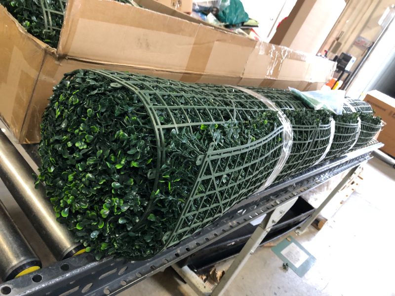 Photo 1 of ODTORY Artificial Ivy Privacy Fence Wall Screen: 5FT X10FT (50 sqft) UV-Anti Faux Boxwood Roll Panels Greenery Backdrop Ivy Vine Leaf Hedges Fence Panels for Indoor Outdoor Green Decor