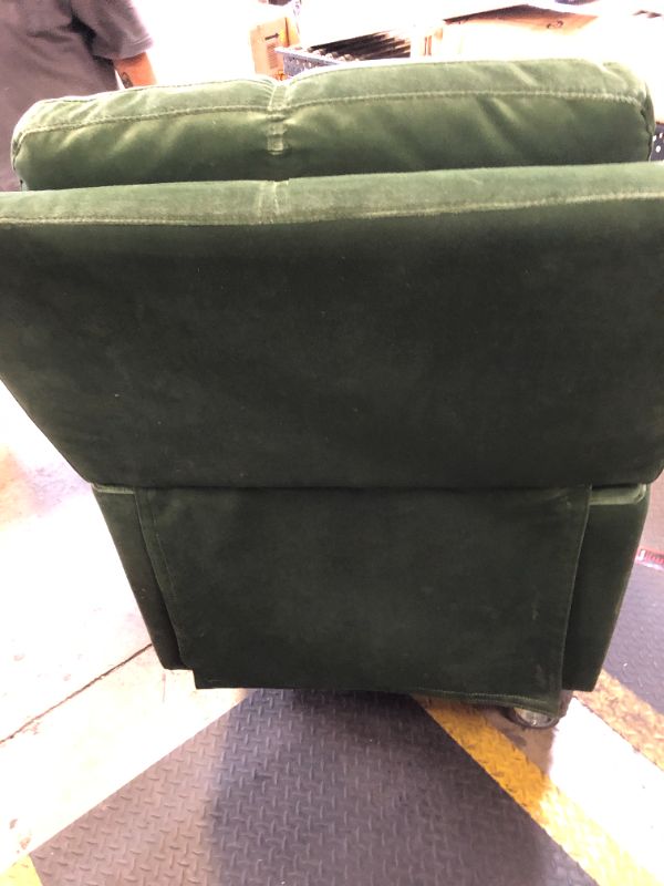 Photo 1 of NAMESAKE Crewe Recliner and Swivel Glider in Forest Green Velvet with Light Wood Base, Greenguard Gold Certified