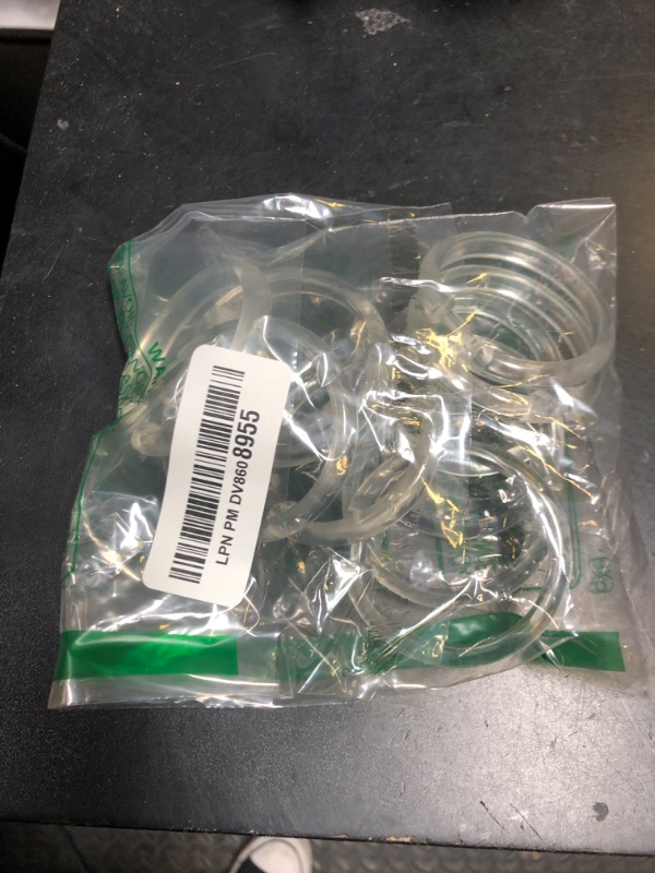 Photo 1 of Kutesna 12 PCS Clear Plastic Shower Curtain Rings, Easy Snap Closure Shower Curtain Hooks