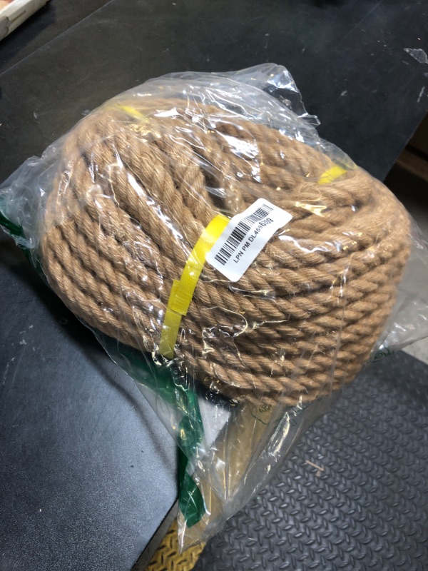 Photo 1 of Jute Rope 1/2 Inch 50 Feet, Heavy Duty Natural Hemp Rope, Twisted Hemp for Crafts, Gardening, Bundling, Climbing, Hammock, Nautical, Tug of War, Railings, Home Decorating