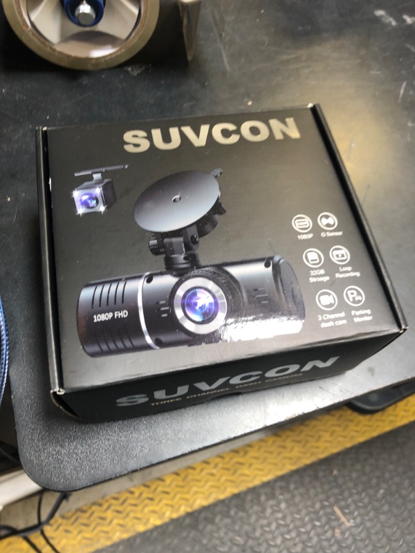 Photo 1 of Dash Cam Front and Rear Inside, 3 Channel Dash Camera for Cars, 1080P Triple Dash Cam, Dash Camera with 32GB Card, Loop Recording, HDR, G-Sensor, 24Hr Parking