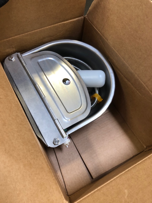 Photo 1 of Automatic Water Dispenser for Dog Water Bowl Dispenser Large Size Stainless-Steel Waterer Feeder Self Filling Water Trough for Poultry and Livestock (Stainless Steel, Large)