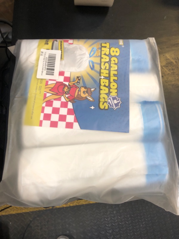 Photo 1 of T.FORING 8 Gallon Trash Bags Drawstring 1.2 Mil - 100 Count White Medium Garbage Bags Unscented, 30 Liter Thick Plastic Trash Can Liners for Home Kitchen Bathroom