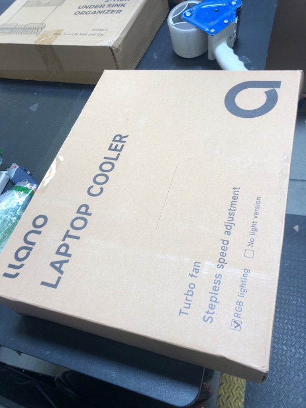 Photo 1 of llano RGB Laptop Cooling Pad, White, Powerful Turbofan, Quiet Cooling, Touch Control, LCD Screen, Seal Foam, 15-19in Laptops