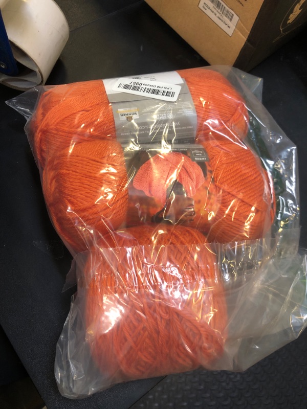 Photo 1 of Red Heart Soft Tangerine Yarn - 3 Pack of 141g/5oz - Acrylic - 4 Medium (Worsted) - 256 Yards - Knitting/Crochet