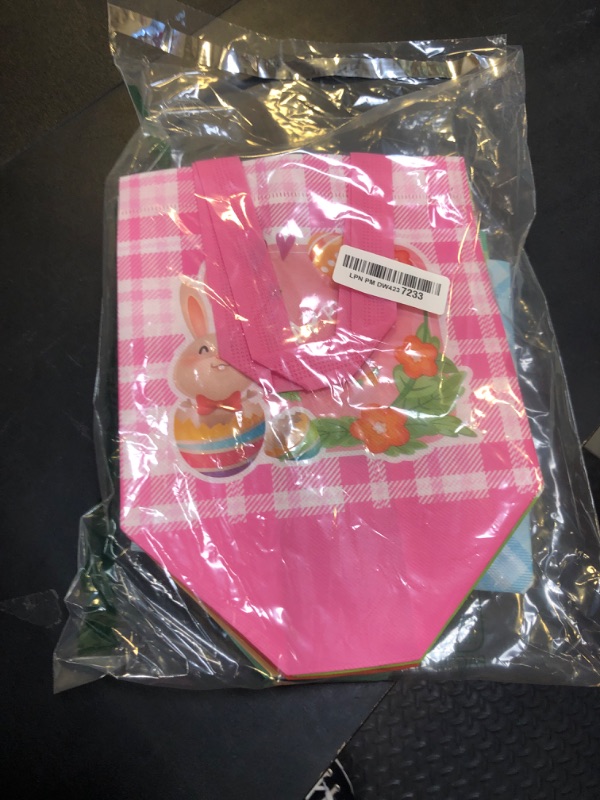 Photo 1 of 18Pack Easter Egg Hunt Bags with Handles, 8.3 x 7.8 x 6 inch Large easter Gift Bags 6 Unique Pattern for Gifts Wrapping, Party Supplies