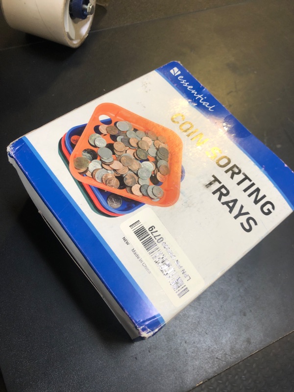 Photo 1 of ESSENTIAL Coin Sorters Tray, 4 Color-Coded Coin Sorting Tray with 160 Assorted Coin Roll Wrappers