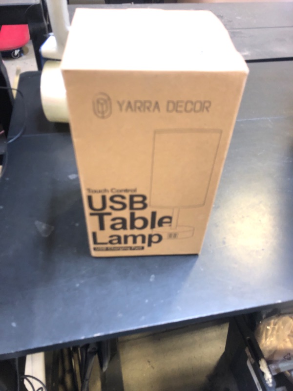 Photo 1 of Bedside Lamp with USB port - Touch Control Table Lamp for Bedroom Wood 3 Way Dimmable Nightstand Lamp with Round Pleated Shade for Living Room, Dorm, Home Office (LED Bulb Included) (Pleated)