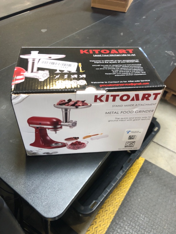 Photo 1 of Metal Food Grinder Attachments for KitchenAid Stand Mixers, Meat Grinder, Sausage Stuffer, Perfect Mixer Attachment for KitchenAid Mixers, Silver(Machine/Mixer Not Included)