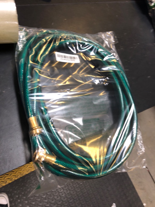 Photo 1 of FUNJEE 15FT PVC Garden Hose: LeakProof and Durable with 1/2" GHT Brass Fittings for Outdoor Watering and Lawn Sprinkling - Ideal for Homeowners and DIY Enthusiasts
