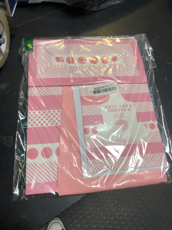 Photo 1 of MAYPLUSS 13" Large Gift Bag with Greeting Card and Tissue Paper for Baby Shower ?Colorful Confetti? - Baby Girl