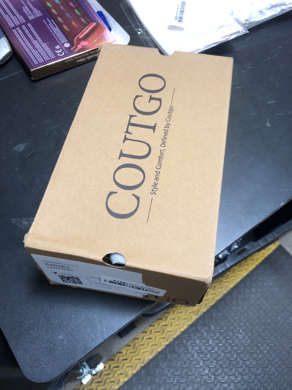 Photo 1 of Coutgo Womens Strappy Kitten Heels Open Square Toe Sandals Buckle Ankle Strap Summer Dress Shoes, Black, Size 8.5