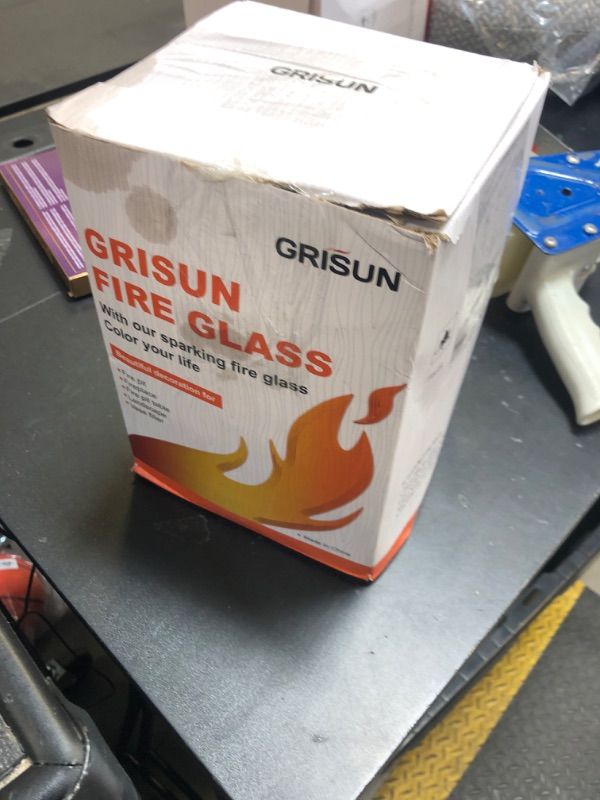 Photo 1 of GRISUN Onyx Black Fire Glass for Fire Pit, 10 Pounds 1/2 Inch Tempered Glass Rocks for Natural or Propane Fireplace, Safe for Outdoors and Indoors Firepit Glass