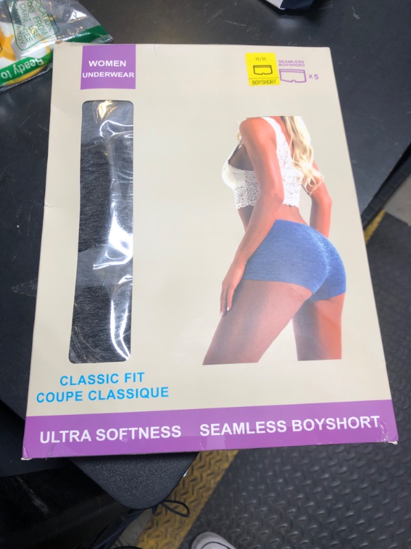 Photo 1 of LALESTE Women's Boyshort Underwear Full Coverage Seamless Panties Soft Stretch Boxer Briefs 5 Packs
