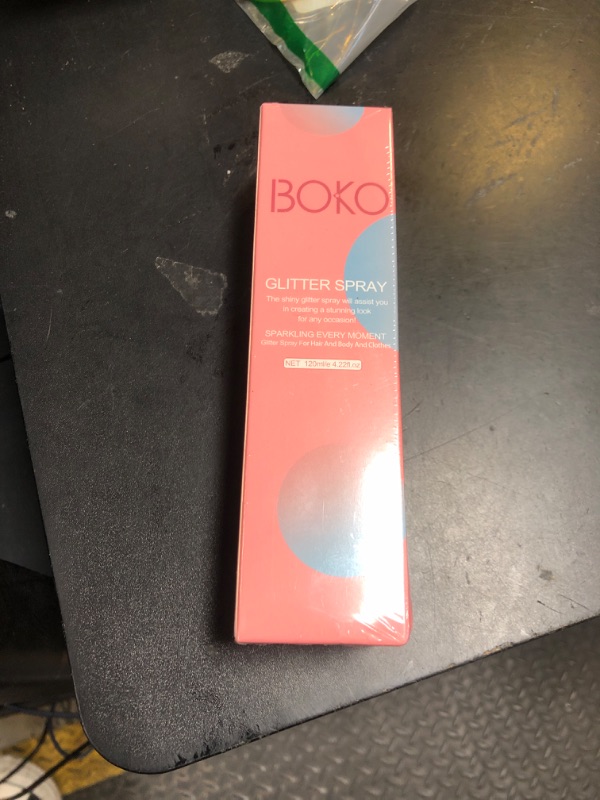 Photo 1 of Boko Body Glitter Spray, 120ML Holographic Silver Shiny Glitter Spray for Body Hair Clothes, Quick-Drying and Long-Lasting Body Shiny Glitter Hairspray for Festival Party Concert Rave Accessories