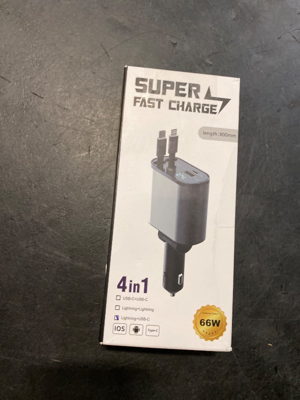 Photo 1 of Upgraded Retractable Car Charger Adapter,4 in 1 Fast Charging Car Phone Charger,69W USB C Car Truck Accessories,Road Trip Essentials Gift for Men Women for iPhone 16/15/14/13/12/11,Galaxy,Pixel
