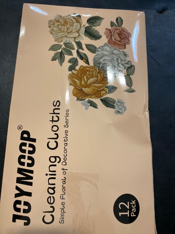 Photo 1 of JOYMOOP 12 Pack Decorate Cleaning Cloth (Simple Floral of Decorative Series), Reusable Absorbent Dish Towels, Non-Scratch Washable Rags for Cookware, Kitchen and Household Cleaning - 6.7×7.9 inch