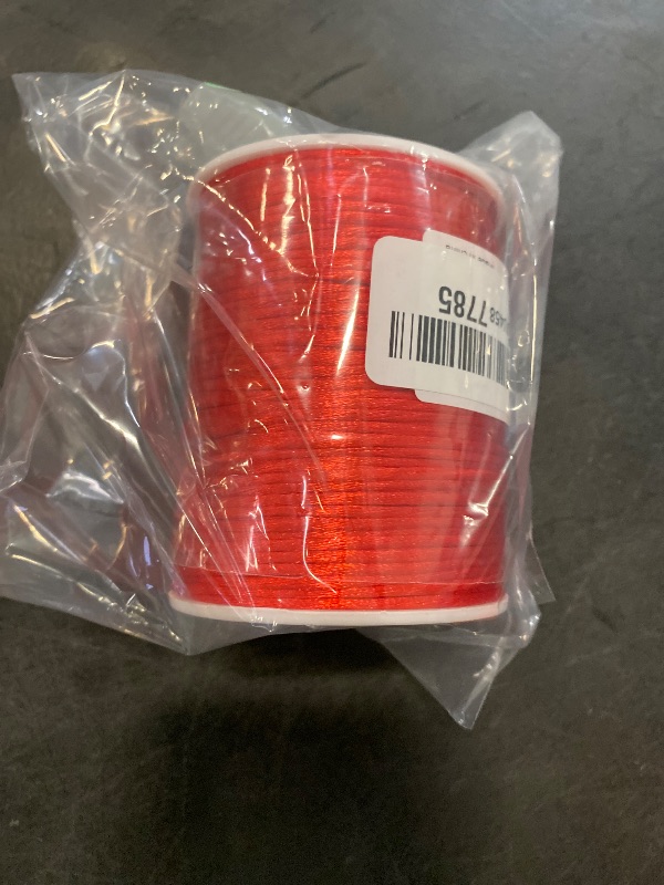 Photo 1 of 2 mm 330 Feet Satin Nylon Cord String for Jewelry Making Bracelet Necklaces Beading Thread Rattail Macrame Kumihimo Chinese Knot Craft Red