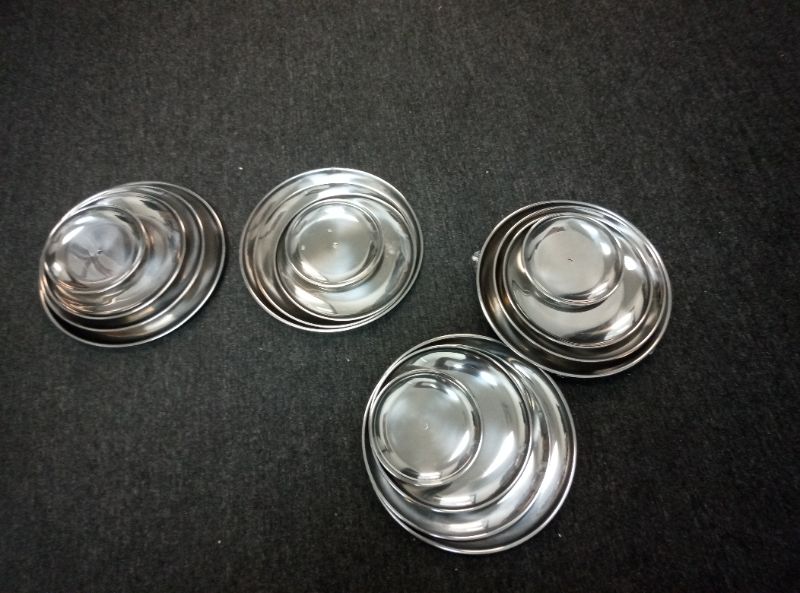 Photo 1 of (Parts Only) Gerrii Set of 2 Cupcake Display Stands 3 Tier Serving Tray Platters Stainless Steel Cup Cake Tower for Birthday Party Wedding Dessert Cookie Candy(White)